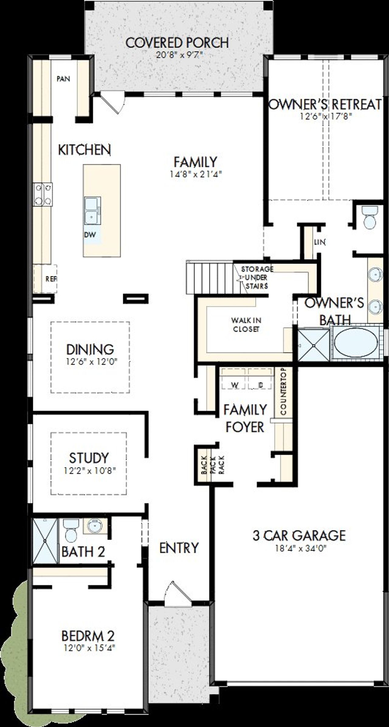 2D floor plan layout of this home in Headwaters 50' - Executive Series, Dripping Springs, TX (Image 2).
