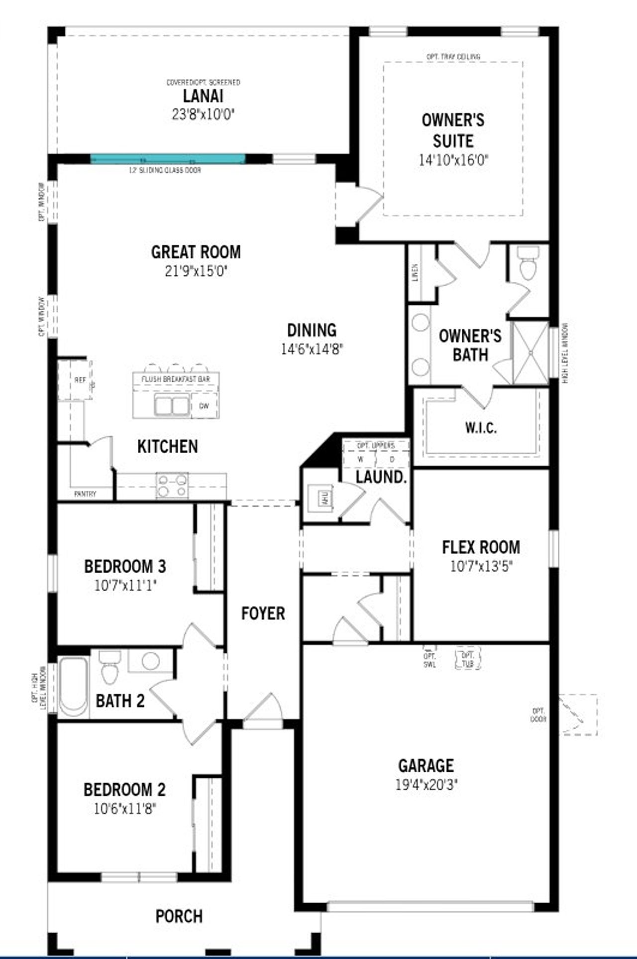 2D floor plan layout of this home in Sunstone Lakeside at Wellen Park, Venice, FL (Image 2). 2D floor plan layout of this home in Sunstone Lakeside at Wellen Park, Venice, FL (Image 2).