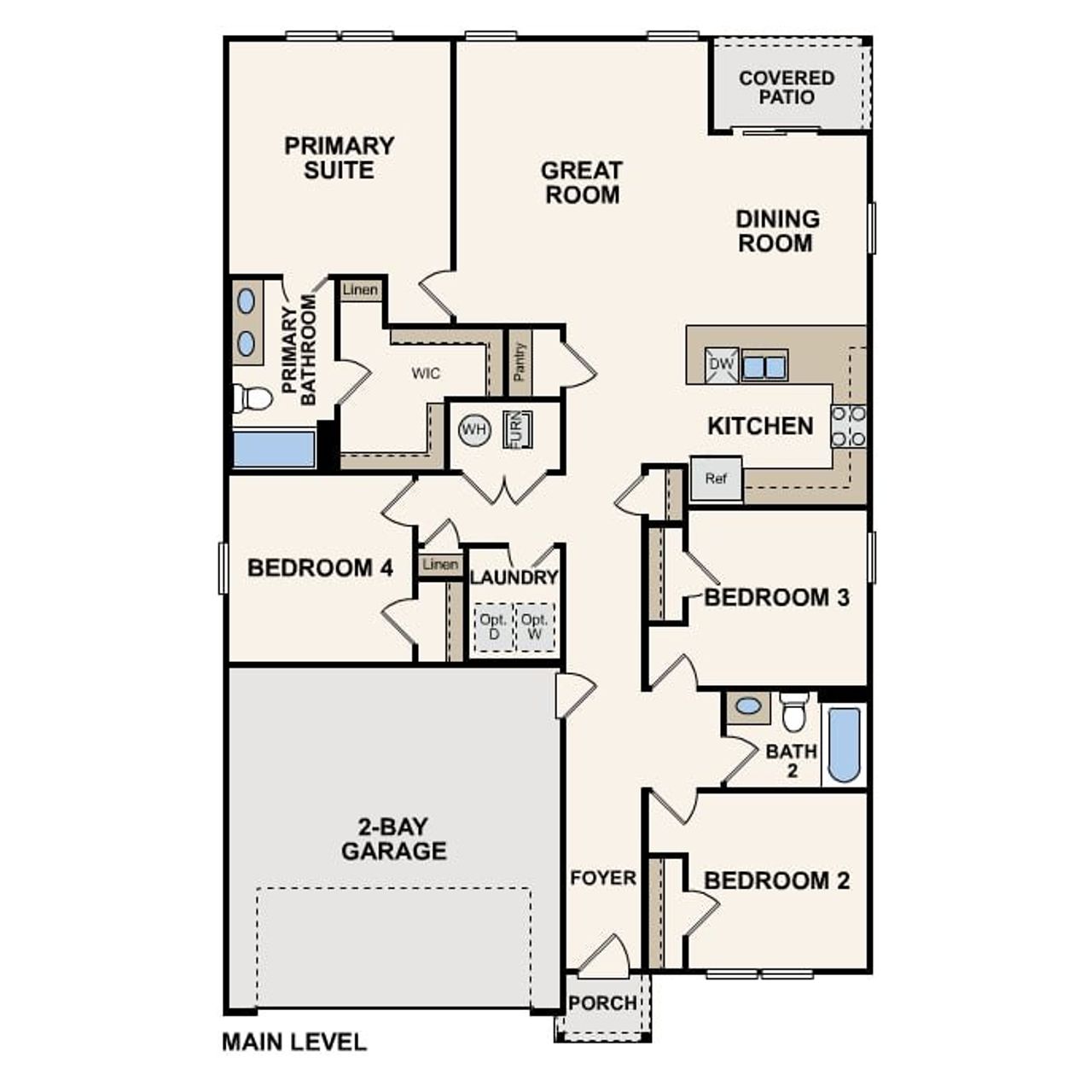 2D floor plan layout of this home in Sunny Hills, Chipley, FL (Image 2).