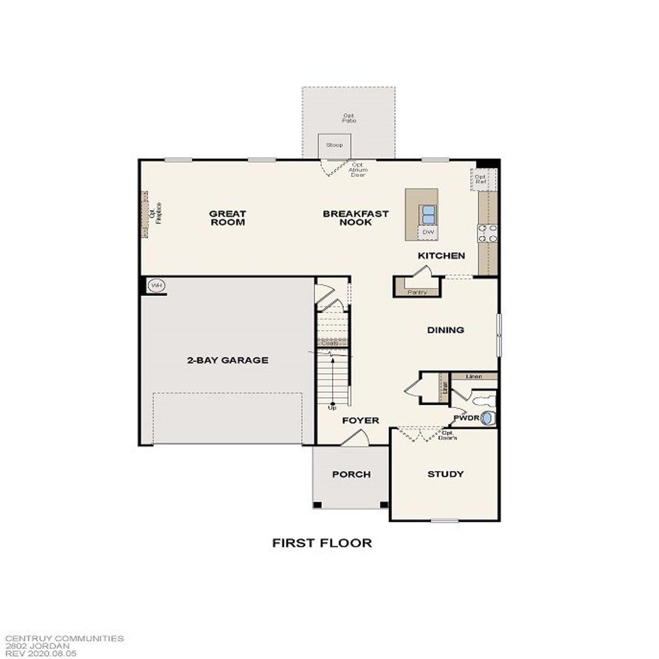 2D floor plan layout of this home in Hawthorne Reserve, Dallas, GA (Image 2).