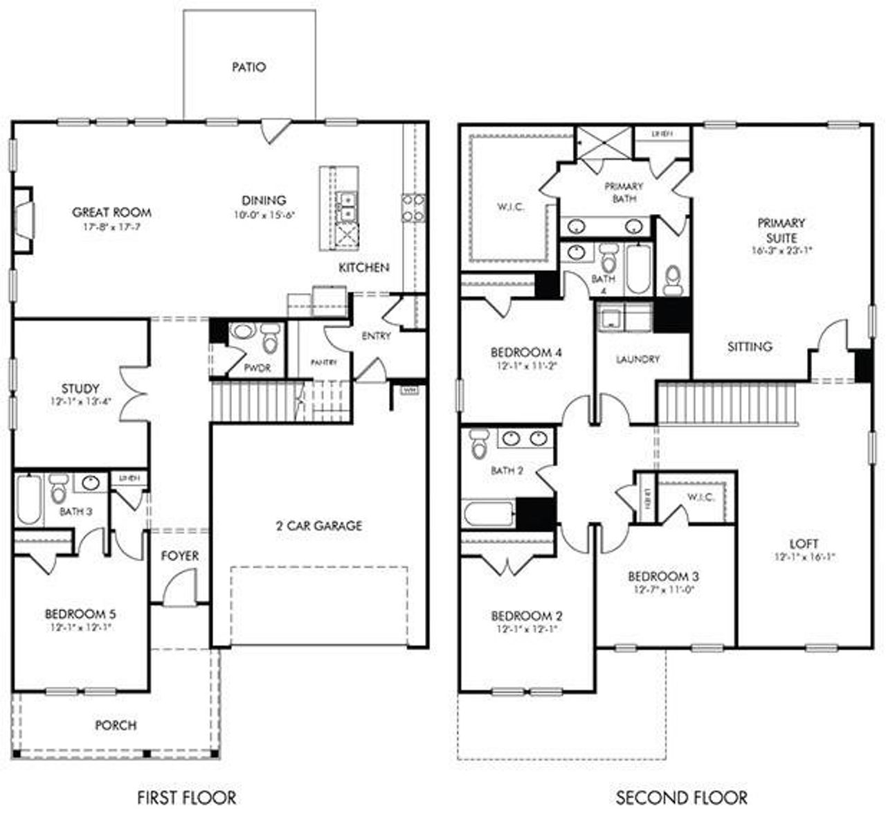 2D floor plan layout of this home in , Braselton, GA (Image 2).