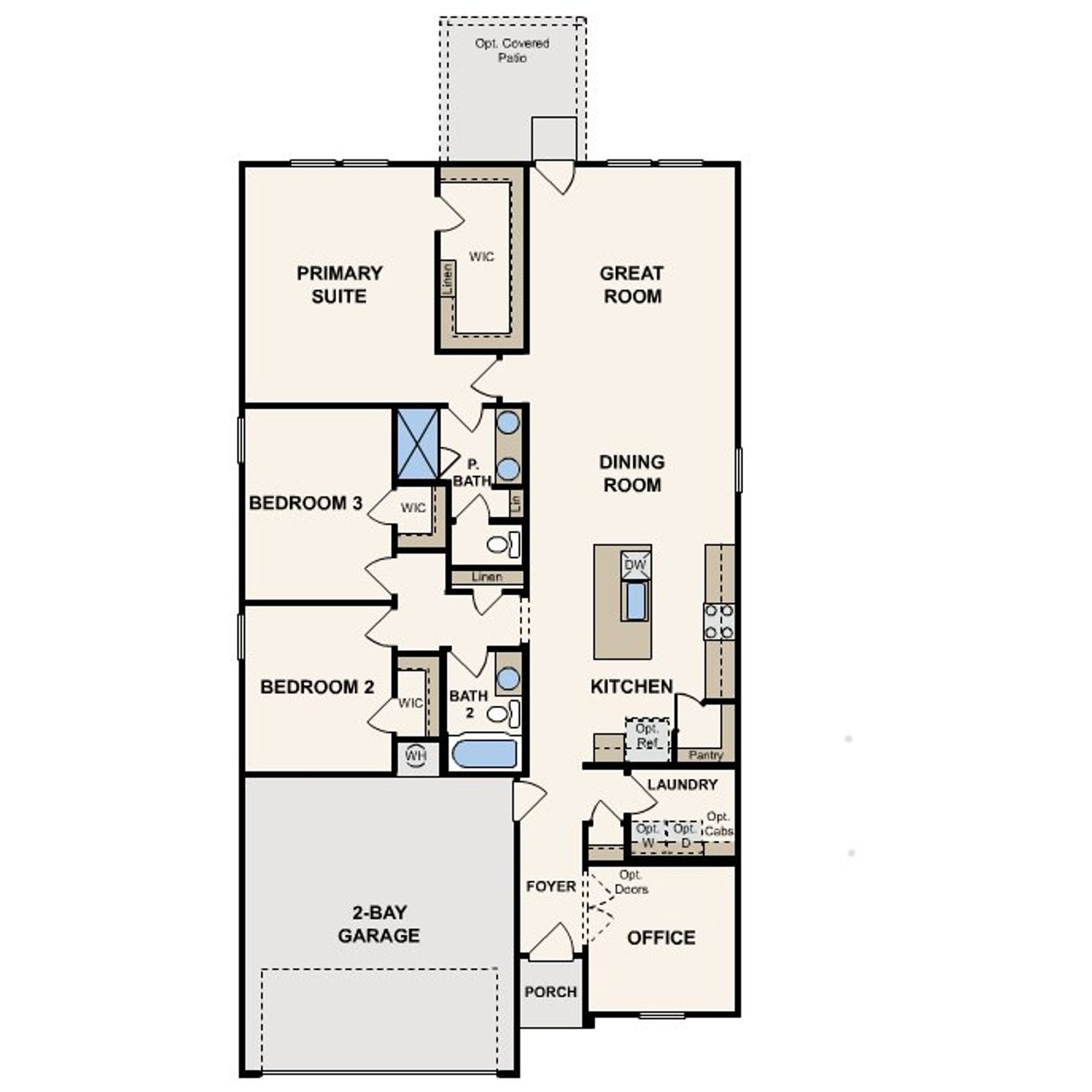 2D floor plan layout for the Belgravia by Century Communities in Fulshear Lakes, Fulshear, TX (Image 2).