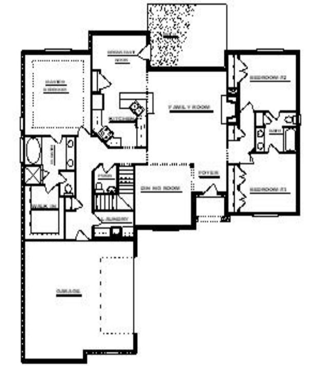 2D floor plan layout for the Bagwell Place by Sentinel Builders, Inc. in Hannah’s Grove, Halls, TN (Image 2).