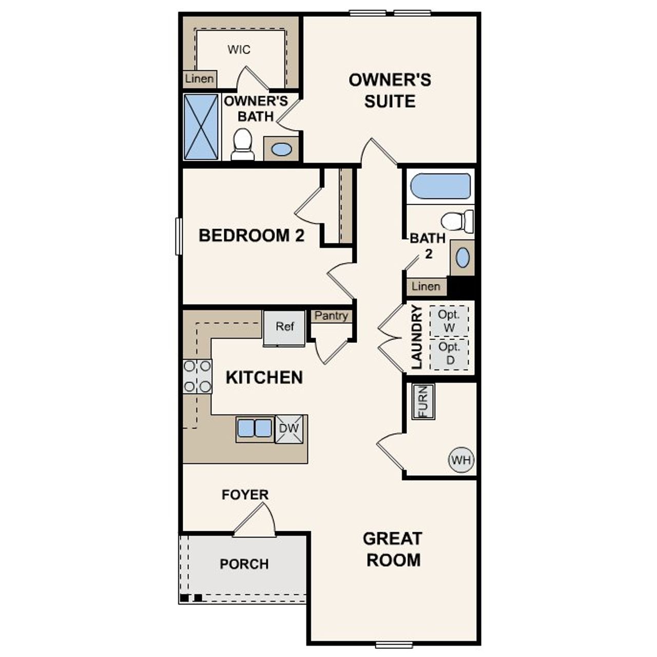 2D floor plan layout of this home in Sunny Hills, Chipley, FL (Image 2).