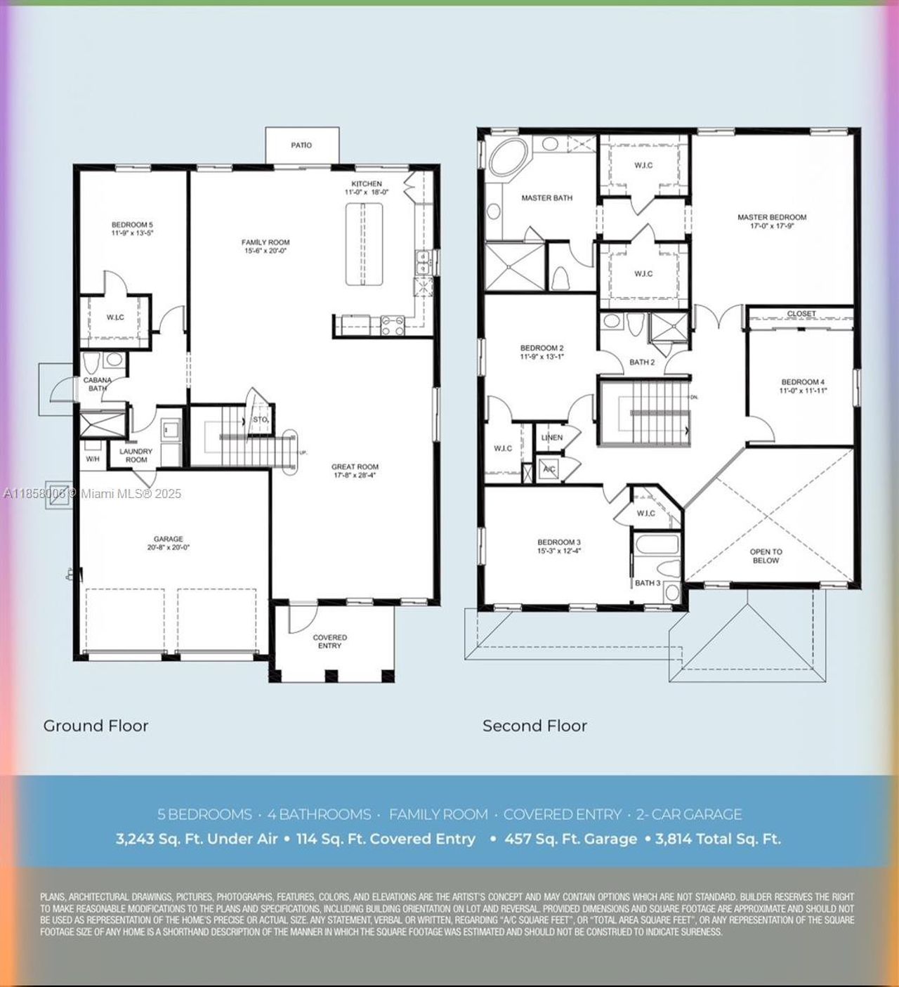 2D floor plan layout of this home in , Homestead, FL (Image 2).