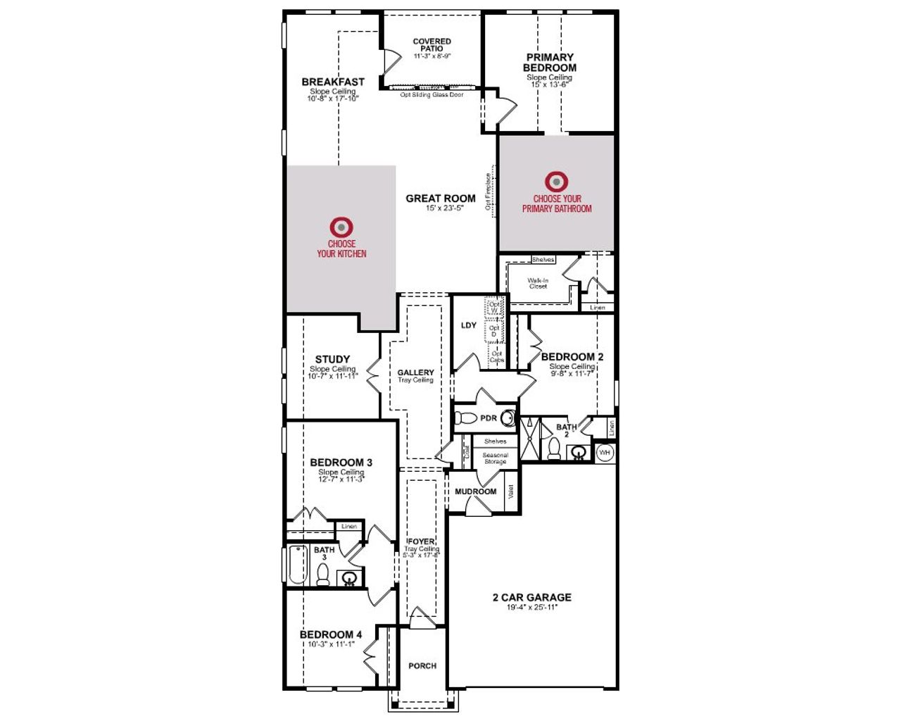 2D floor plan layout of this home in Venado Crossing, Cibolo, TX (Image 2).