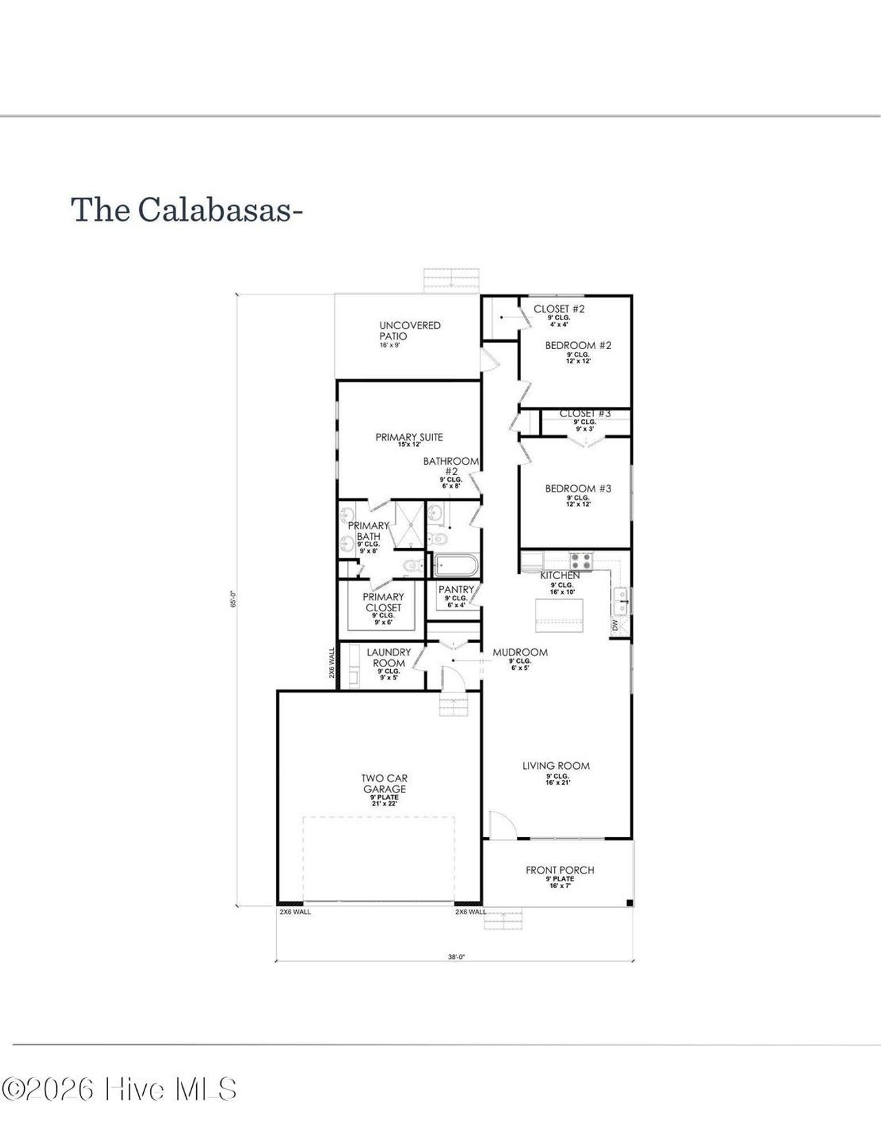 2D floor plan layout of this home in East Lake, Leland, NC (Image 2).