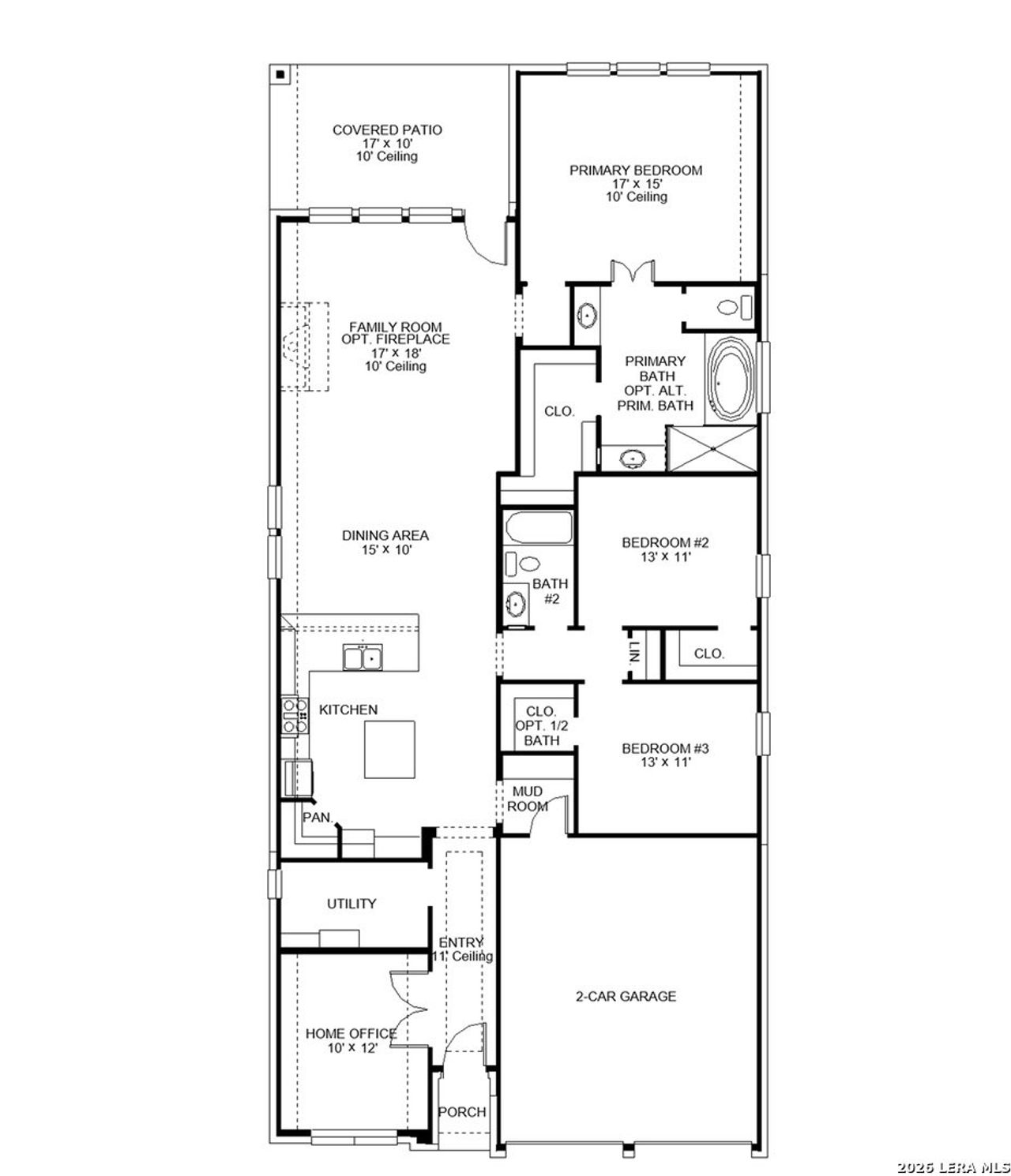 2D floor plan layout of this home in Kallison Ranch, San Antonio, TX (Image 2).