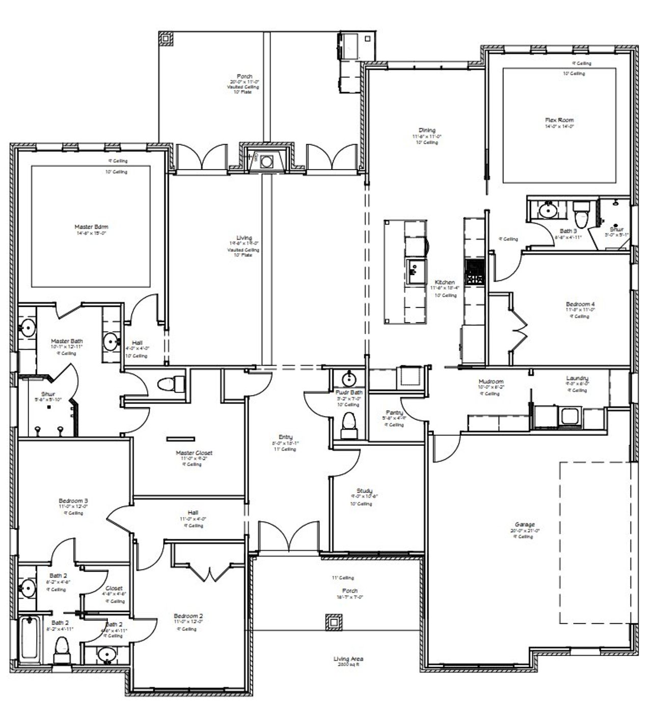 2D floor plan layout of this home in Harvest Meadows, Bryan, TX (Image 2).