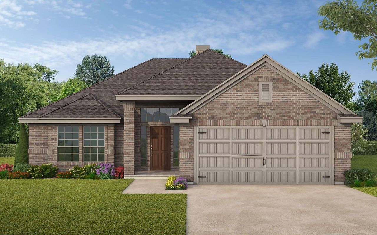 Representative exterior photo of a completed home built from the Sherman by Kendall Homes in Rose Hill Estates, Willis, TX (Image 2).