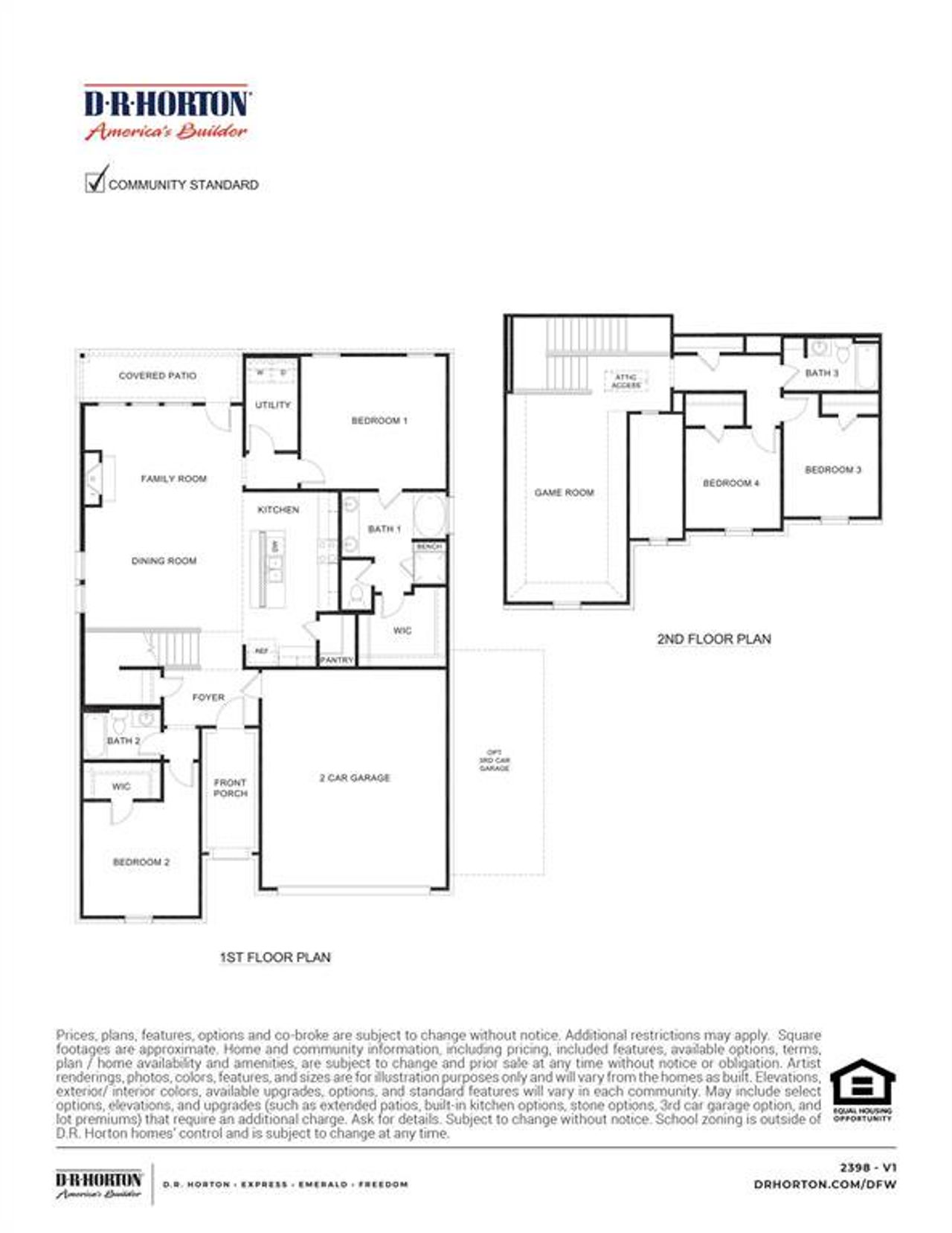 2D floor plan layout of this home in Lakewood Trails, Forney, TX (Image 2). 2D floor plan layout of this home in Lakewood Trails, Forney, TX (Image 2).