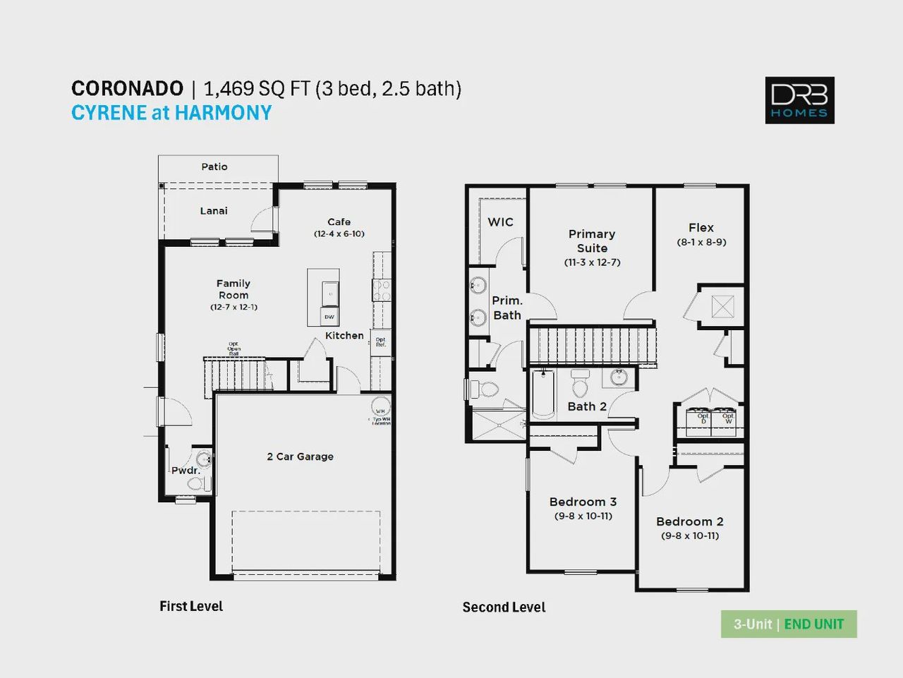 2D floor plan layout of this home in Cyrene at Harmony, St. Cloud, FL (Image 2).