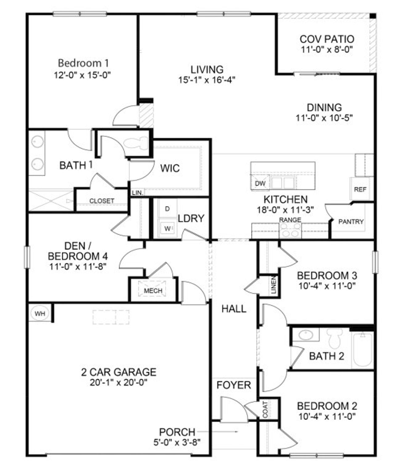 2D floor plan layout of this home in Sease's Pond, Gilbert, SC (Image 2).