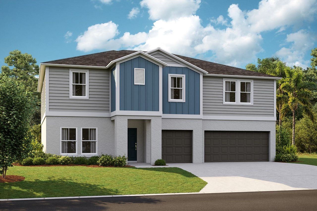 Representative exterior photo of a completed home built from the Violeta by Casa Fresca Homes in Pasadena Landing, Wesley Chapel, FL (Image 2).