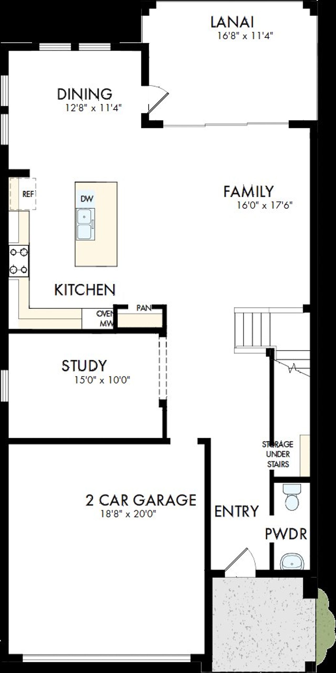 2D floor plan layout of this home in Persimmon Place – Garden Series, Wesley Chapel, FL (Image 2).