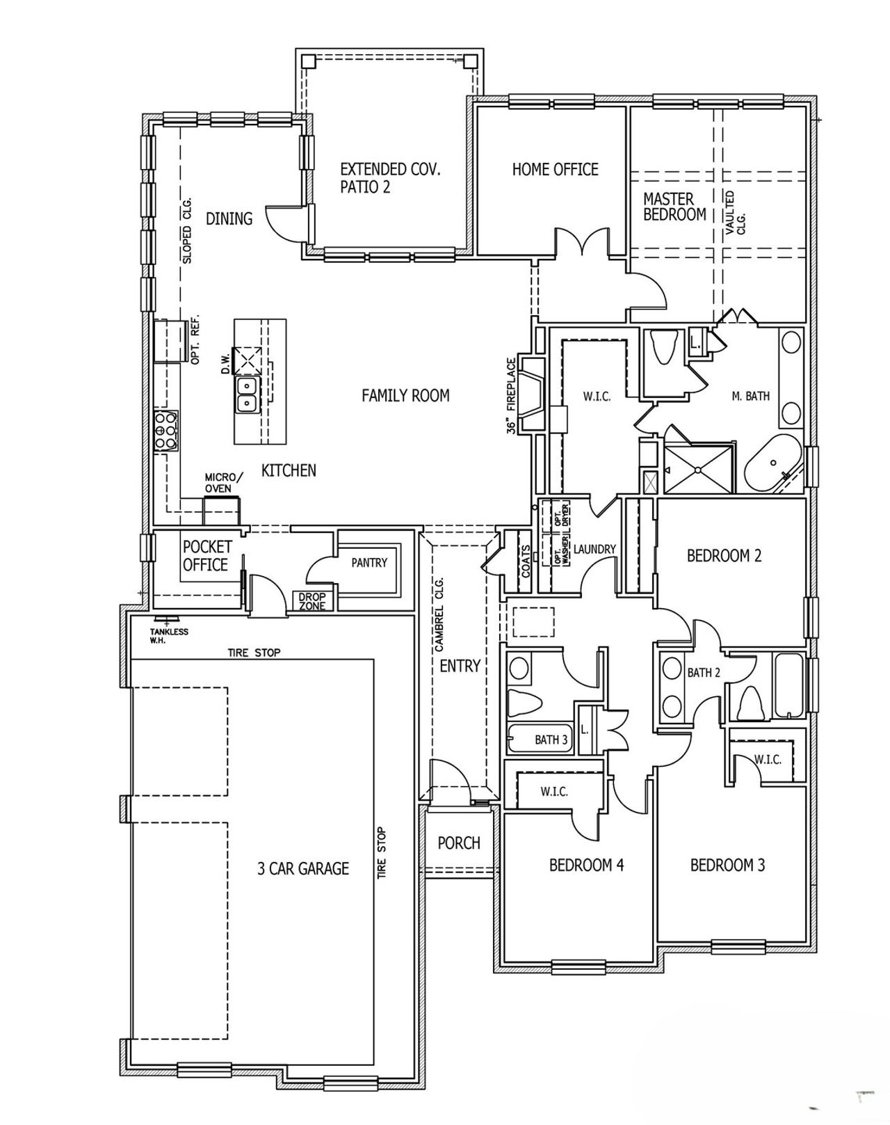 2D floor plan layout of this home in Double Eagle Ranch, Cedar Creek, TX (Image 2).