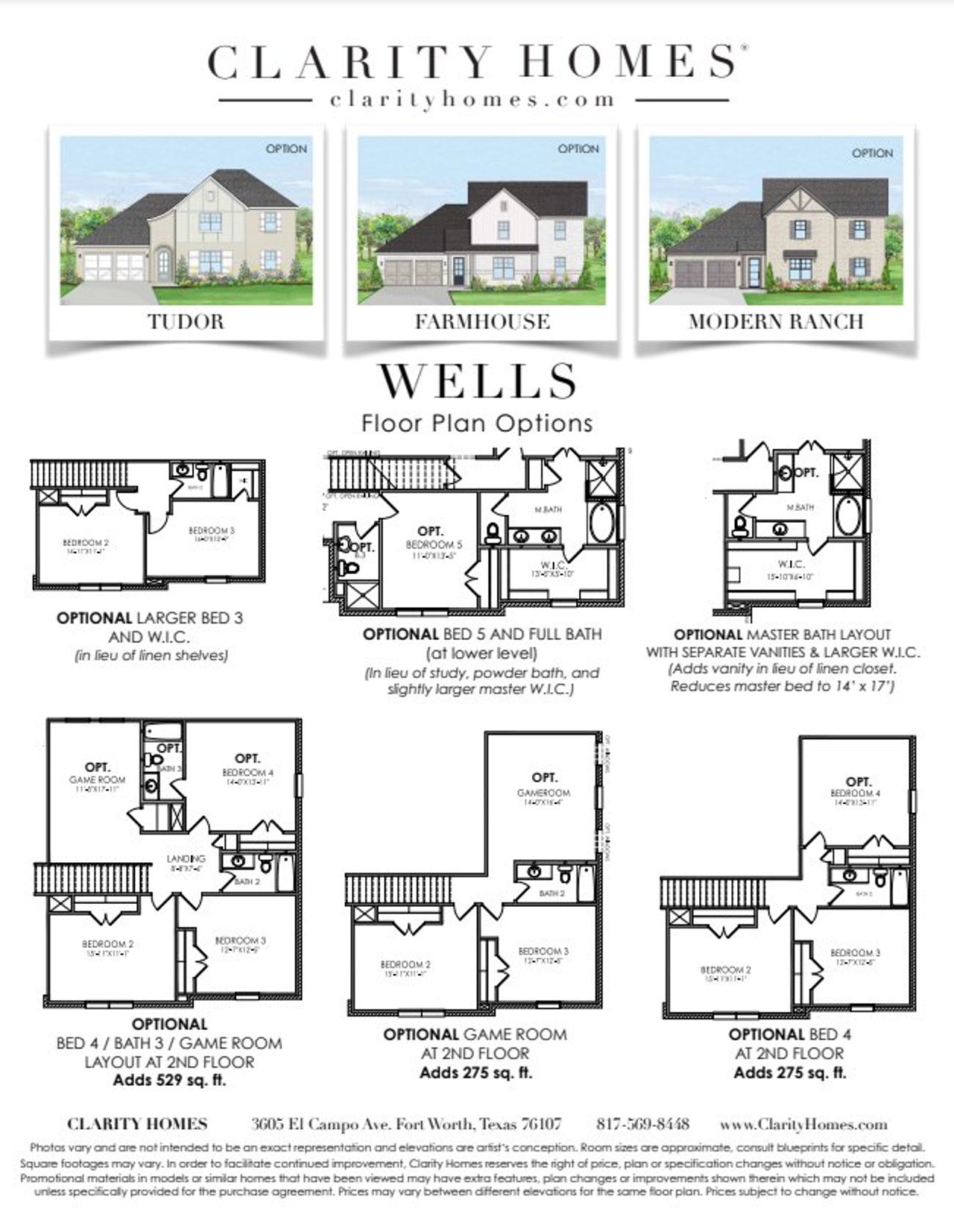 2D floor plan layout for the Wells by Clarity Homes in Brookside Phase IV, Benbrook, TX (Image 2). 2D floor plan layout for the Wells by Clarity Homes in Brookside Phase IV, Benbrook, TX (Image 2).