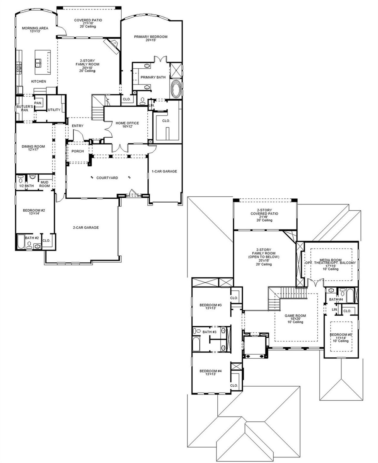 2D floor plan layout of this home in Sienna, Missouri City, TX (Image 2).