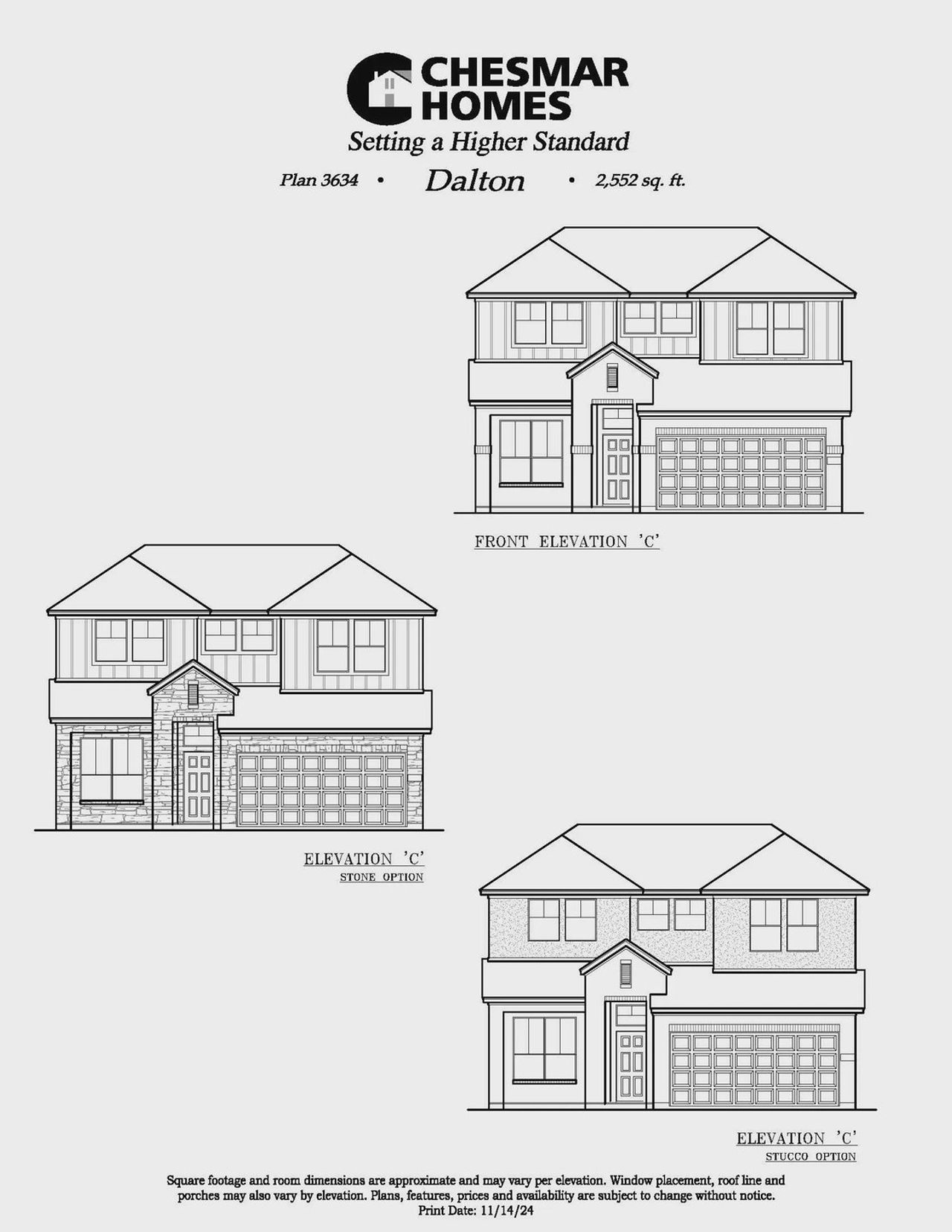 Representative rendering of the exterior for the Dalton by Chesmar Homes (Image 2).