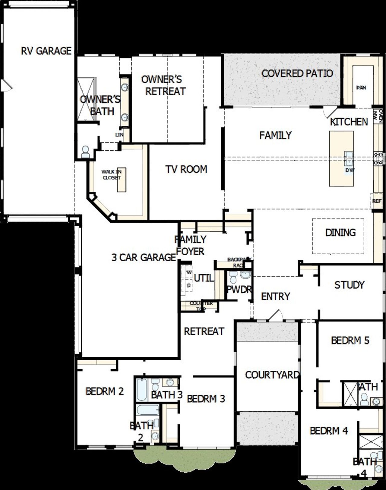 2D floor plan layout of this home in Tierra at Legado West, Queen Creek, AZ (Image 2). 2D floor plan layout of this home in Tierra at Legado West, Queen Creek, AZ (Image 2).