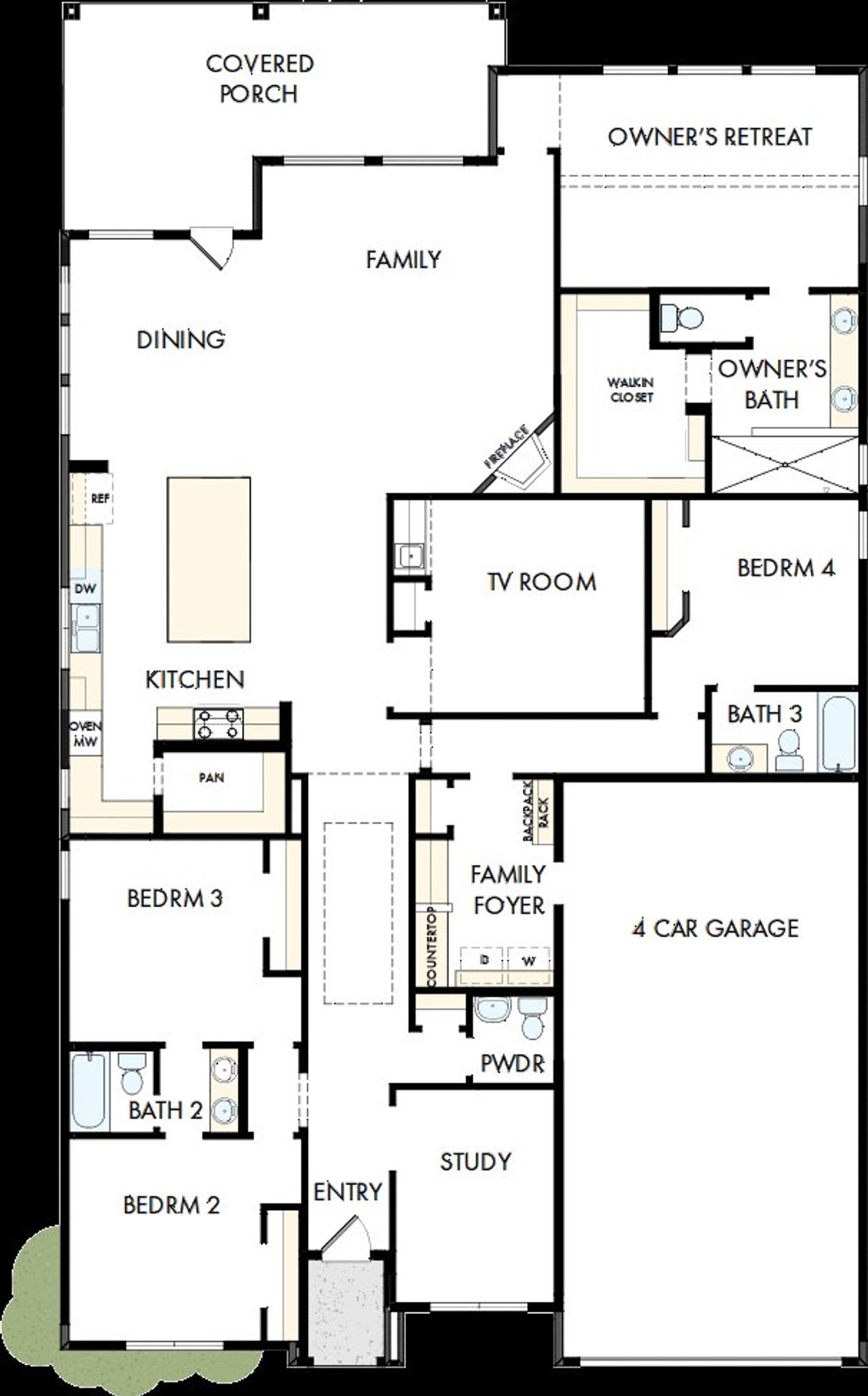 2D floor plan layout of this home in The Ridge at Northlake, Northlake, TX (Image 2).