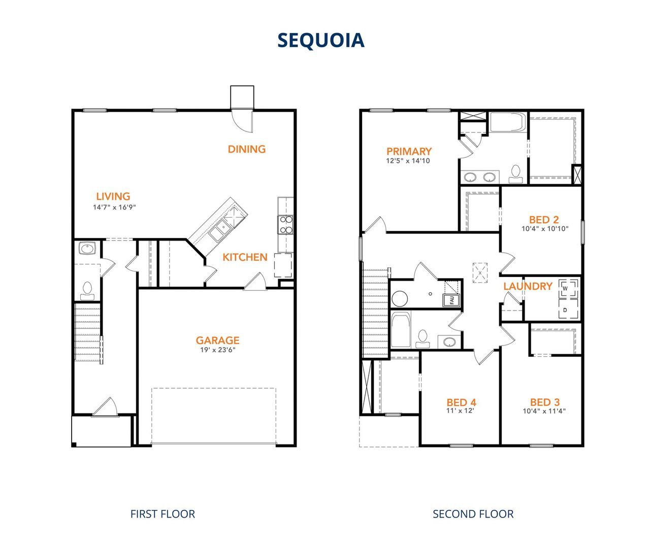 2D floor plan layout of this home in Summit Place, Eden, NC (Image 2).