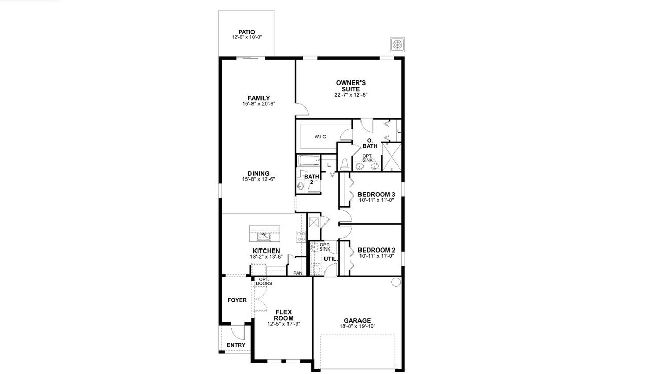 2D floor plan layout of this home in Fox Branch, Lakeland, FL (Image 2).