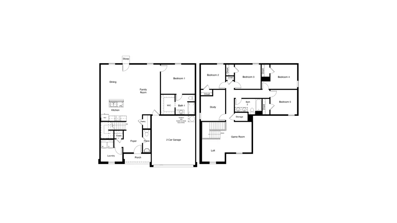2D floor plan layout of this home in Springhill South, Boyd, TX (Image 2).