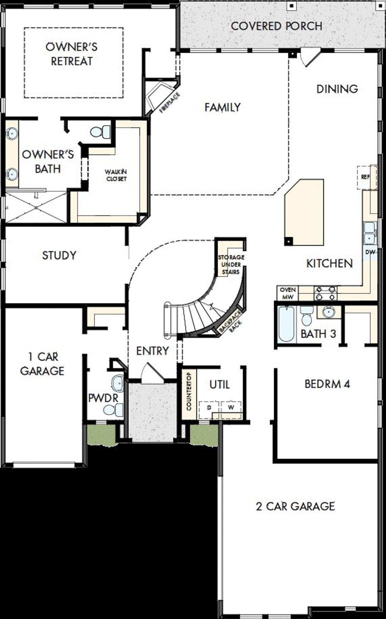 2D floor plan layout of this home in Terraces – Classics, Rockwall, TX (Image 2). 2D floor plan layout of this home in Terraces – Classics, Rockwall, TX (Image 2).