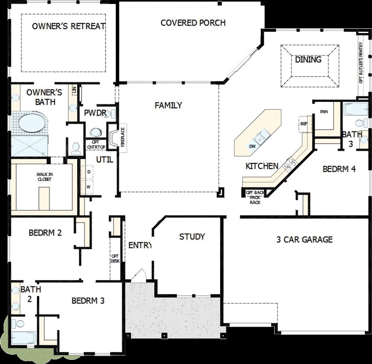 2D floor plan layout of this home in Headwaters 80' - Executive Series, Dripping Springs, TX (Image 2).