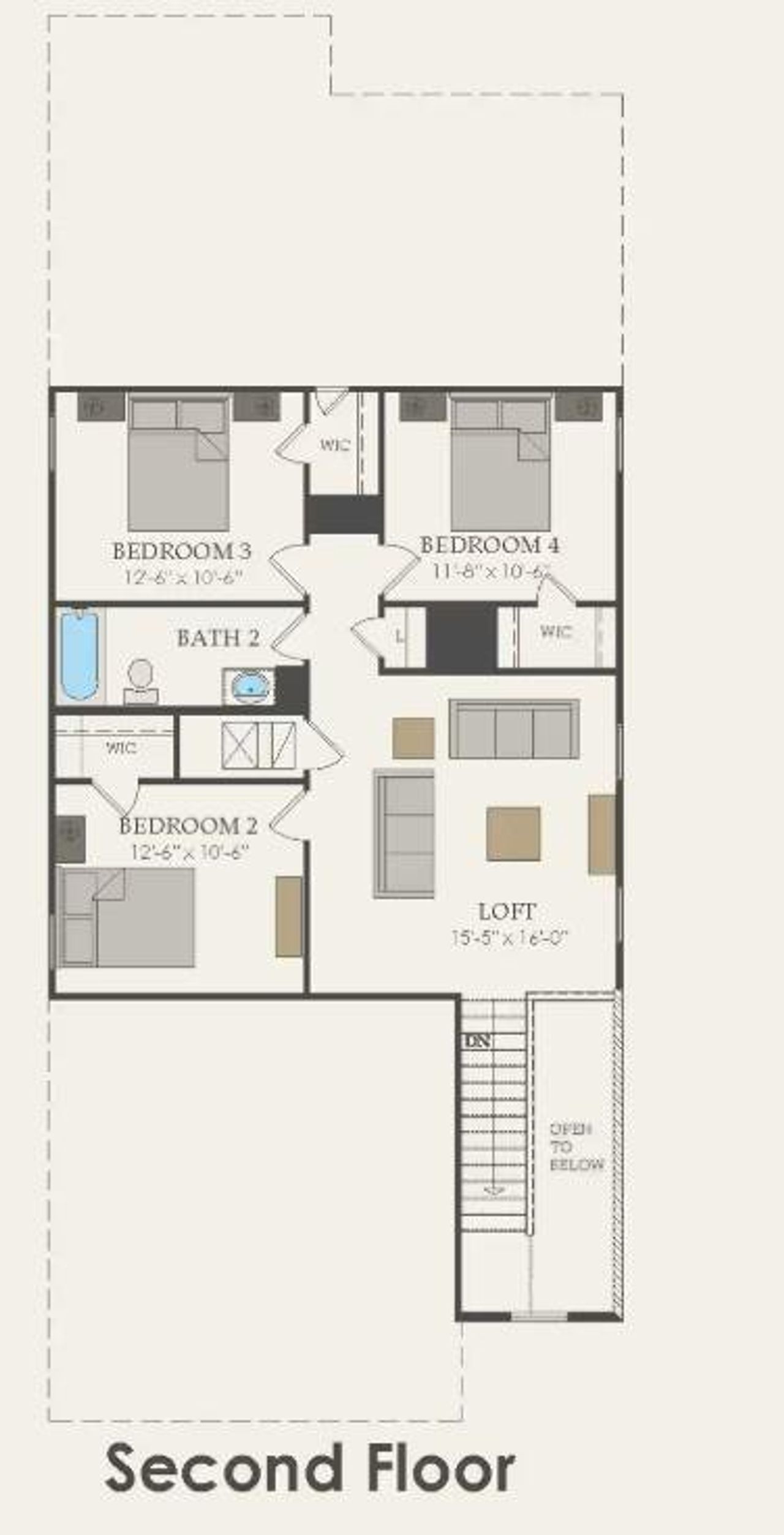 Centex Homes, Gustine/TR201 floor plan second level