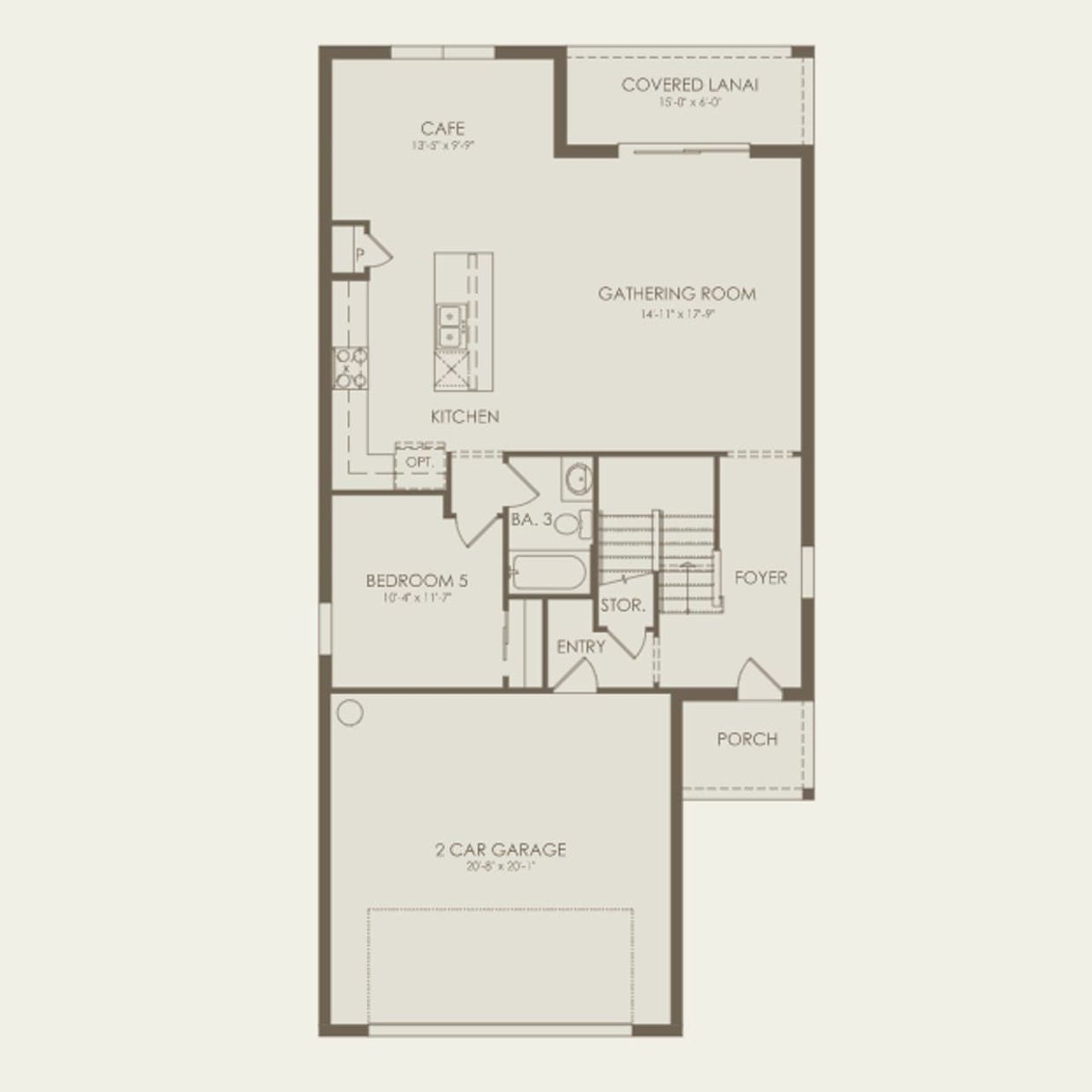 2D floor plan layout of this home in Hartford Terrace, Davenport, FL (Image 2).