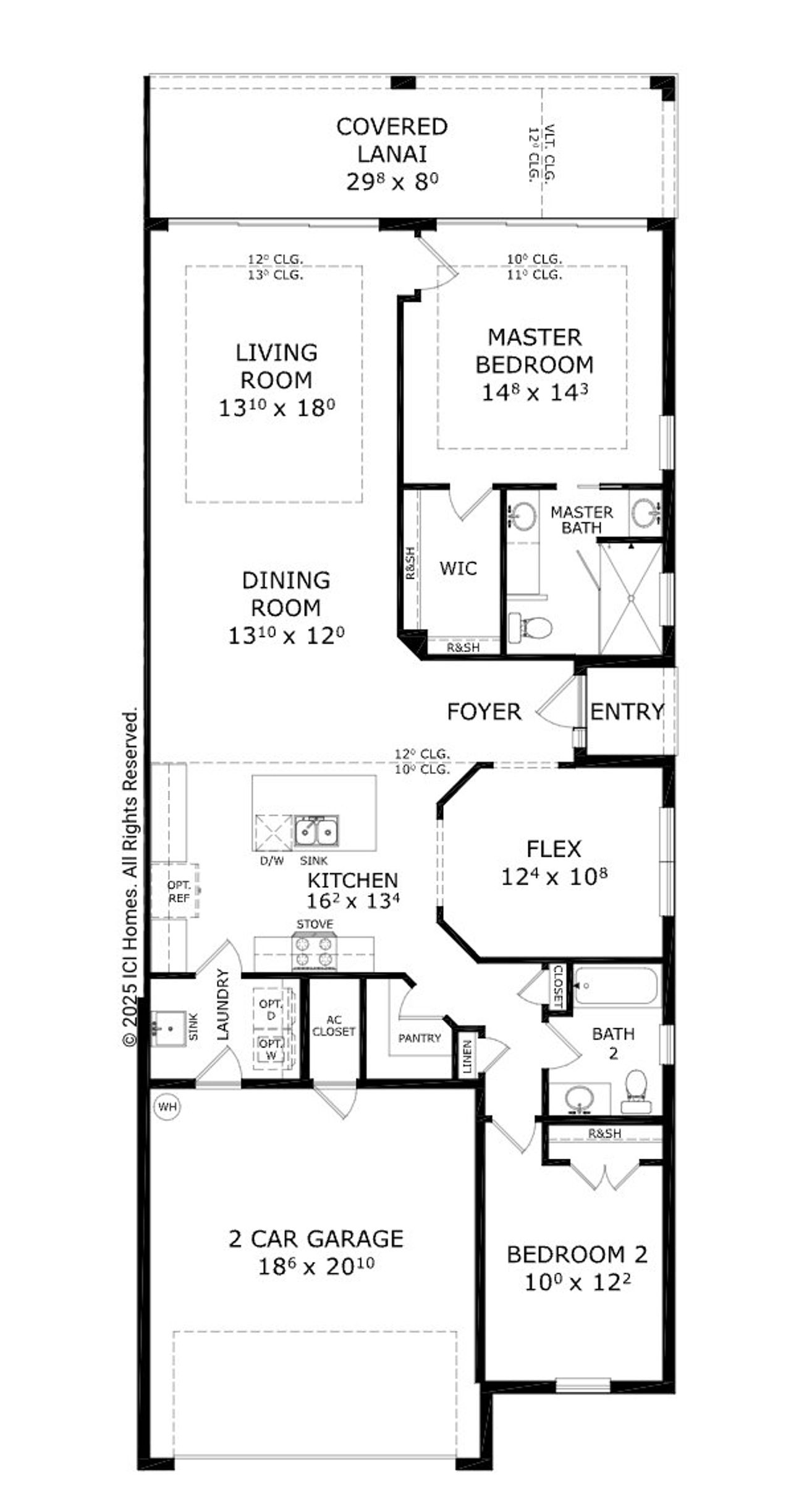 2D floor plan layout of this home in Westlake Townhomes, Ormond Beach, FL (Image 2).
