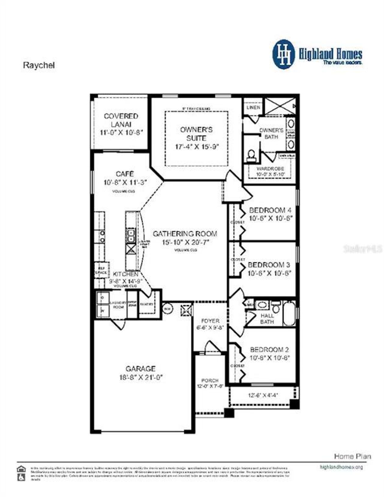 2D floor plan layout of this home in Harbor at Lake Henry - Single-Family Homes, Winter Haven, FL (Image 2).