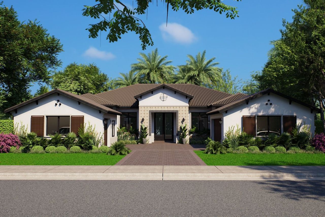 Representative exterior photo of a completed home built from the Longines by CC Homes in Bellaterra at Plantation Acres, Plantation, FL (Image 2).