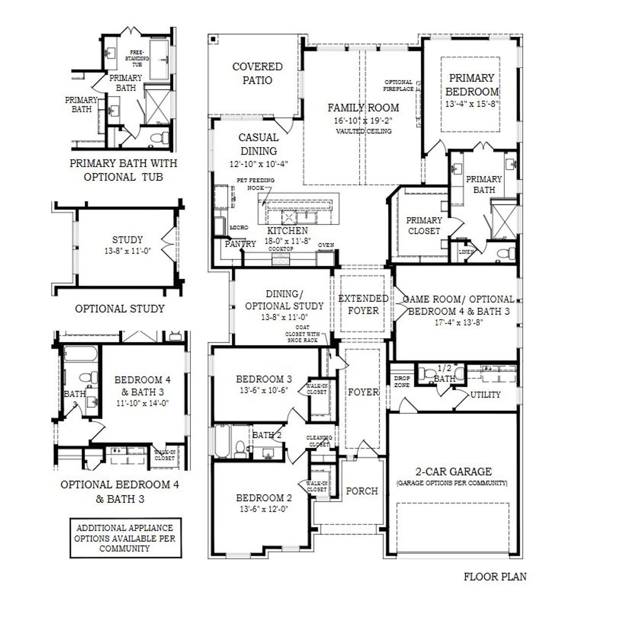 2D floor plan layout for the Marbella by Chesmar Homes in Audubon, Magnolia, TX (Image 2).