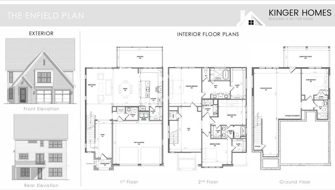 2D floor plan layout of this home in Matthews Ridge Reserve, Matthews, NC (Image 2).