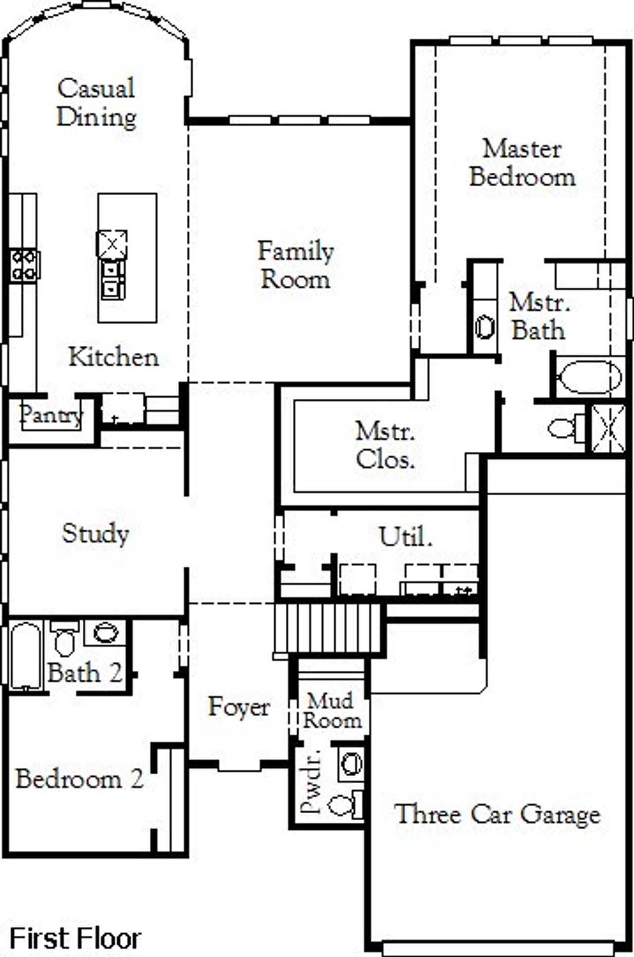 2D floor plan layout of this home in Coastal Point, League City, TX (Image 2).