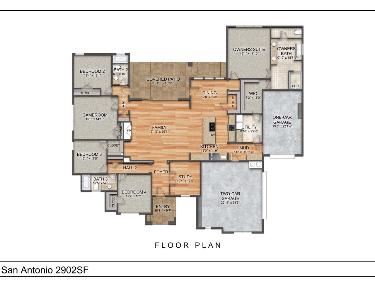 2D floor plan layout of this home in Cotten Creek, Azle, TX (Image 2).