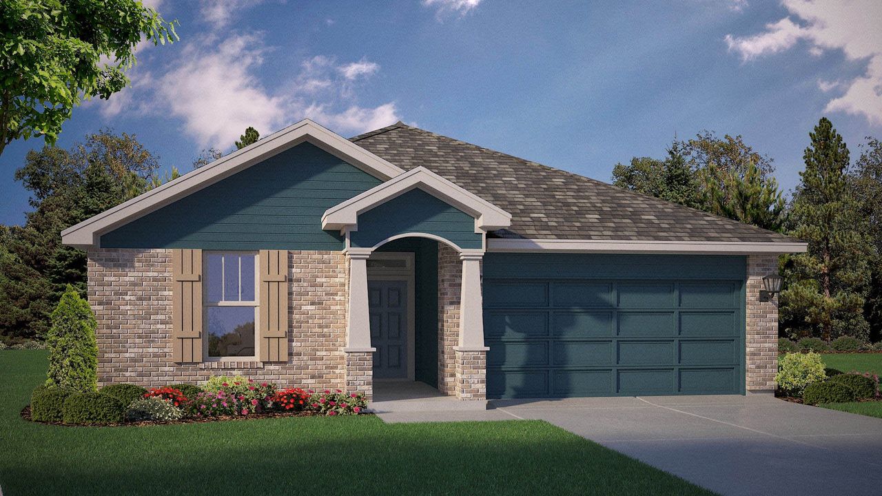 Representative exterior photo of a completed home built from the Acadia by D.R. Horton in Treeline, Justin, TX (Image 2).