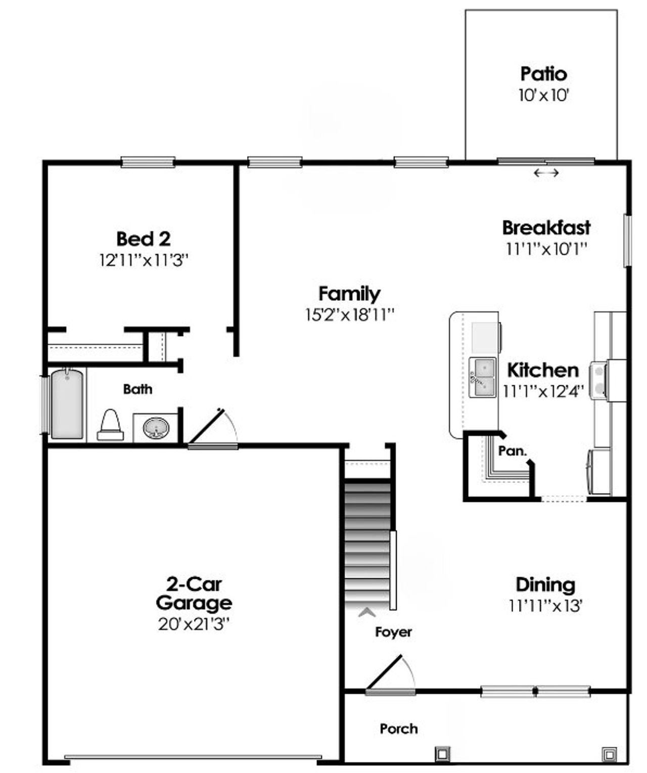 2D floor plan layout of this home in Portrait Hills, Aiken, SC (Image 2).