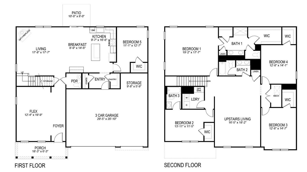 2D floor plan layout of this home in Catlett Cove, Knoxville, TN (Image 2).