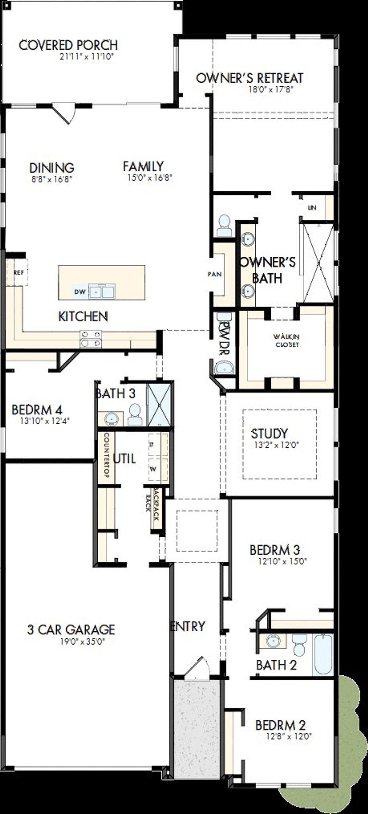 2D floor plan layout of this home in The George - Enclave Collection, Richmond, TX (Image 2). 2D floor plan layout of this home in The George - Enclave Collection, Richmond, TX (Image 2).
