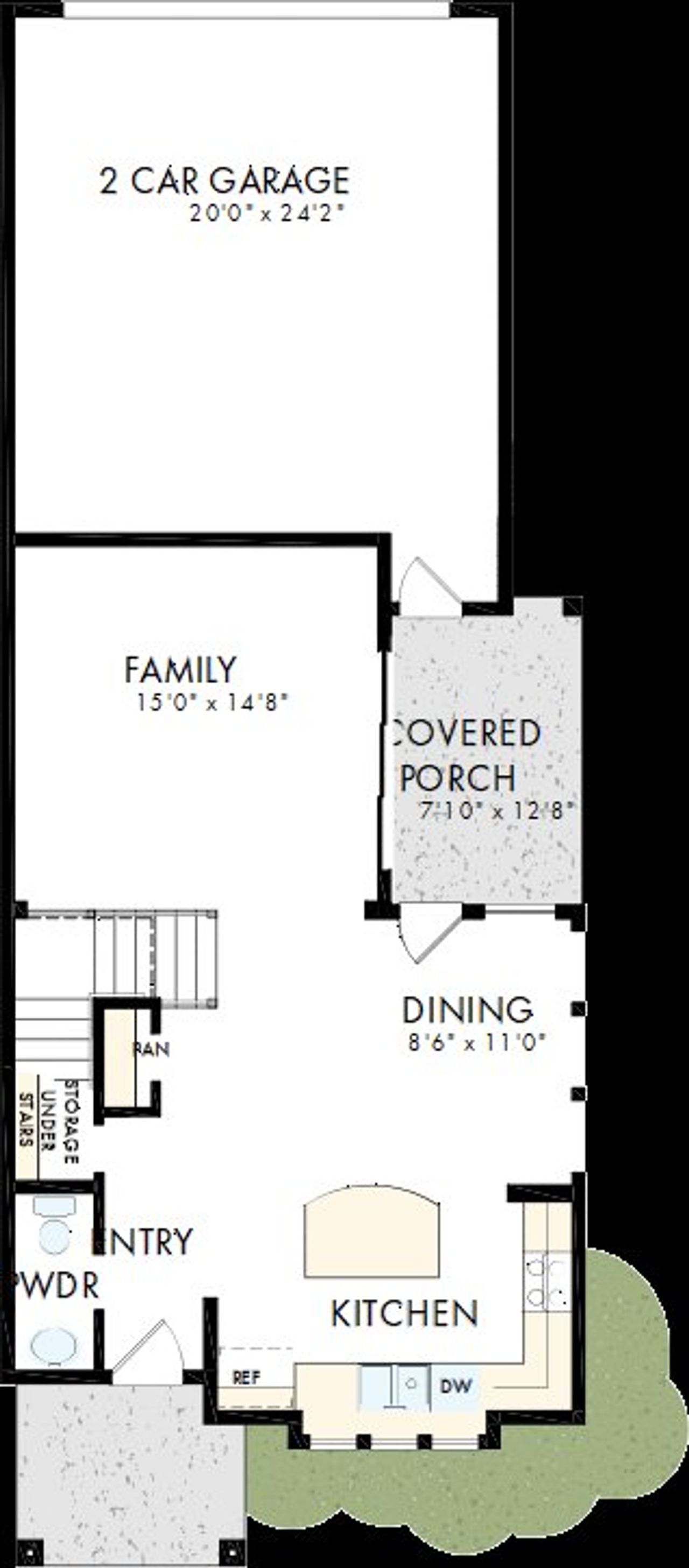2D floor plan layout of this home in Bridgeland Central: Emerald Heights - Cottages Row Collection, Cypress, TX (Image 2).