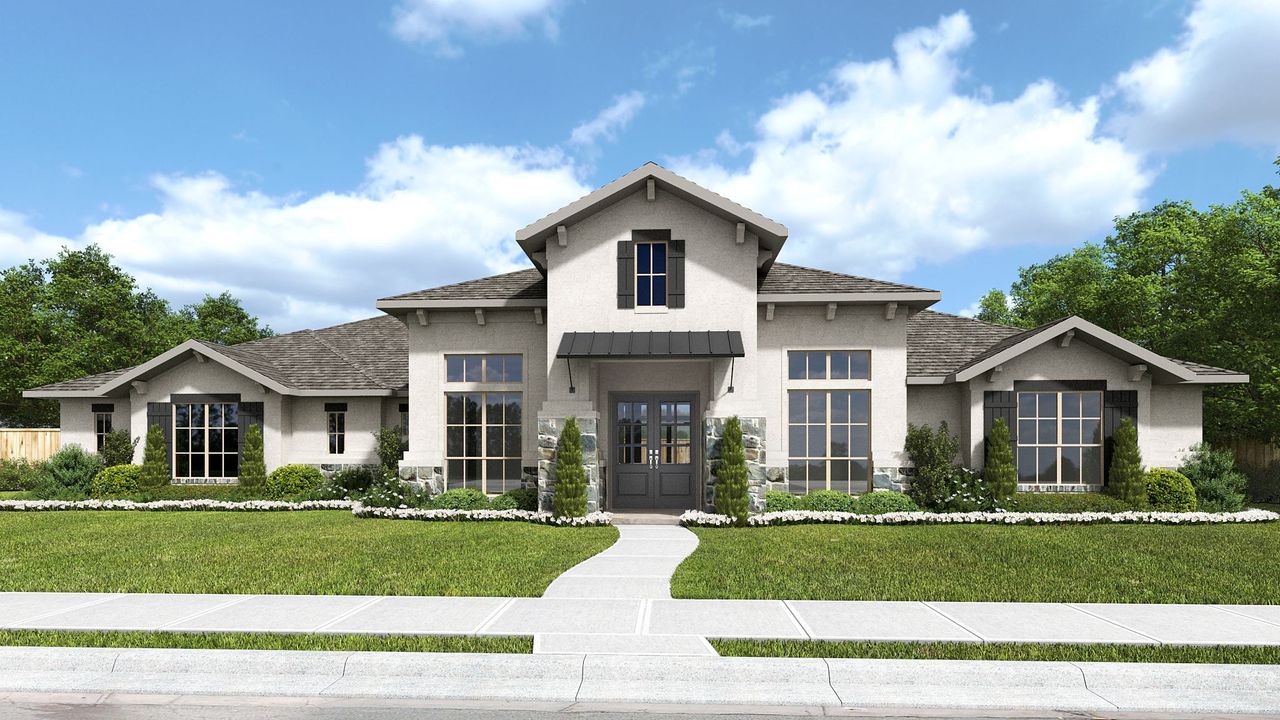 Representative exterior photo of a completed home built from the 3716A by Perry Homes in Enchanted Creek, Allen, TX (Image 2). Representative exterior photo of a completed home built from the 3716A by Perry Homes in Enchanted Creek, Allen, TX (Image 2).