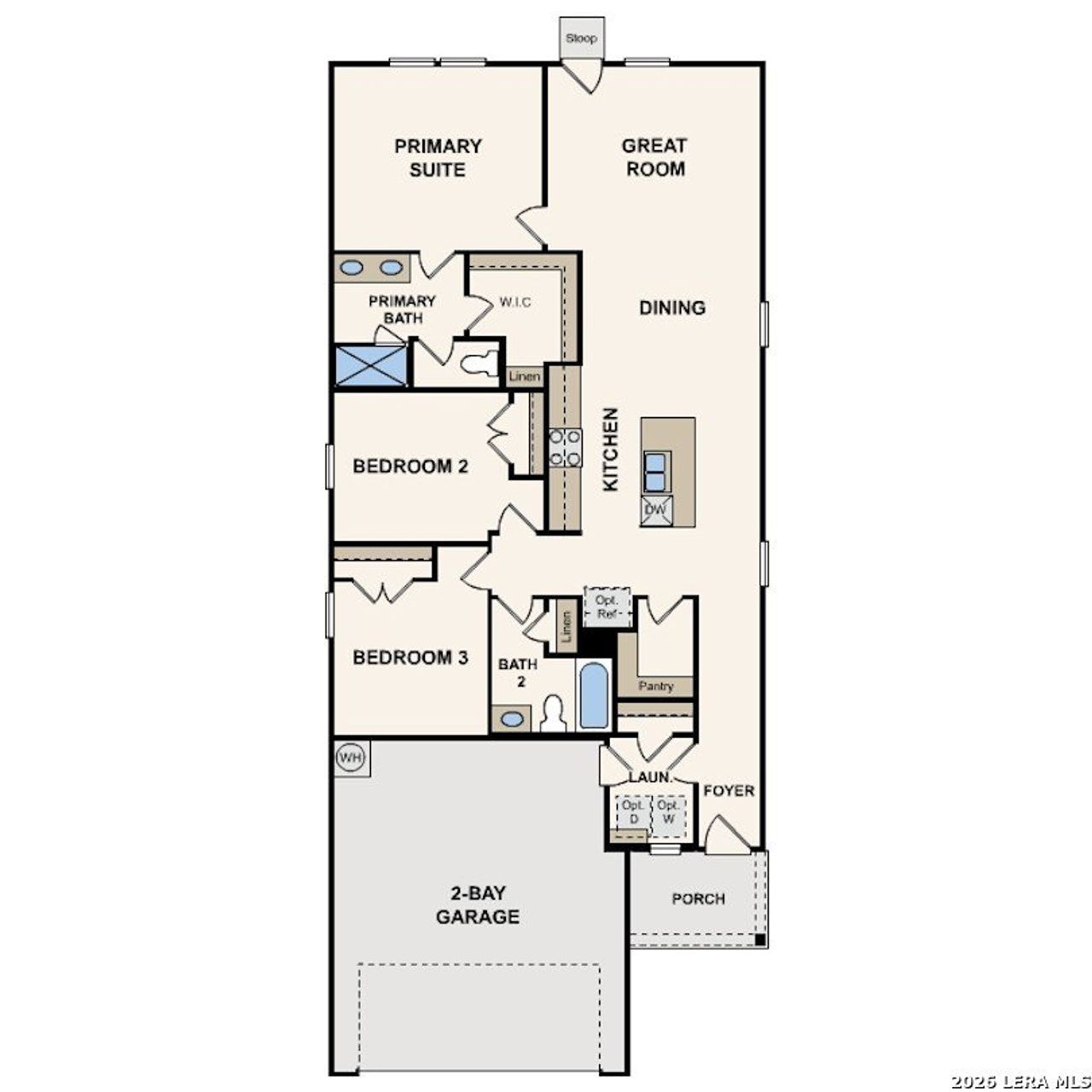 2D floor plan layout of this home in Agave, San Antonio, TX (Image 2).