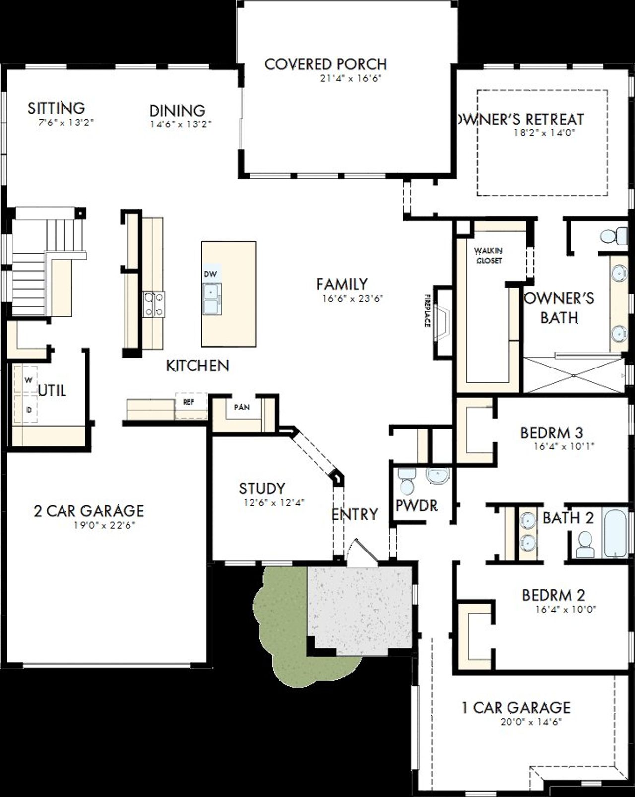 2D floor plan layout of this home in The Aurora Highlands Signature Collection, Aurora, CO (Image 2).