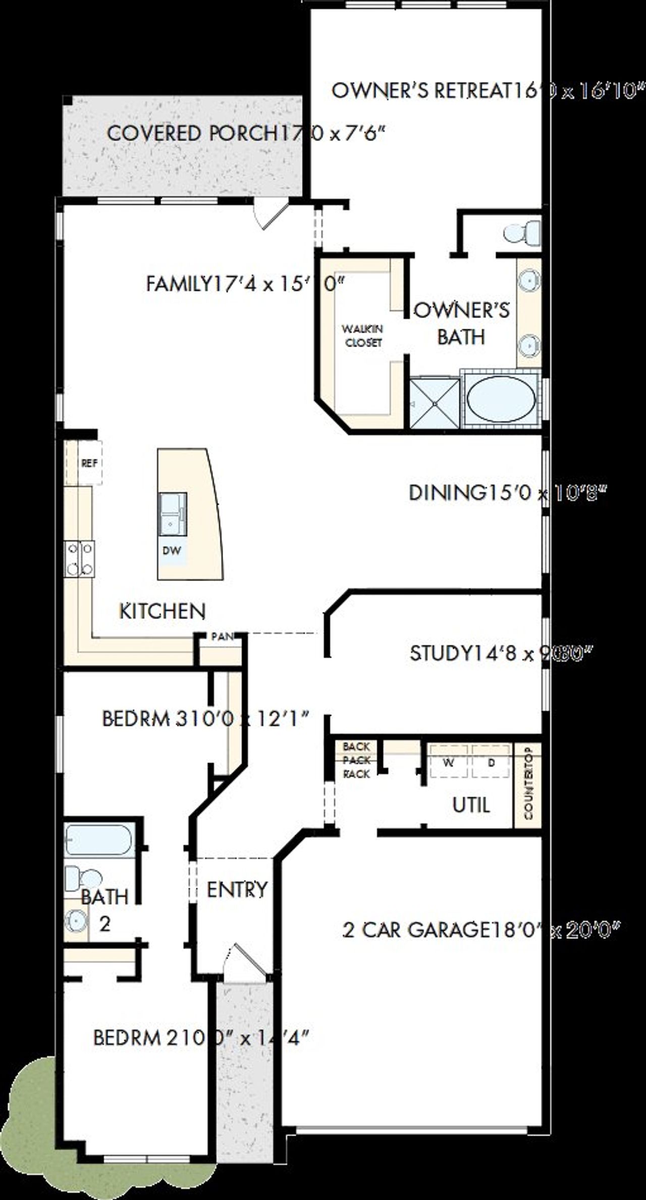 2D floor plan layout of this home in Pomona - Reserve Collection, Manvel, TX (Image 2).