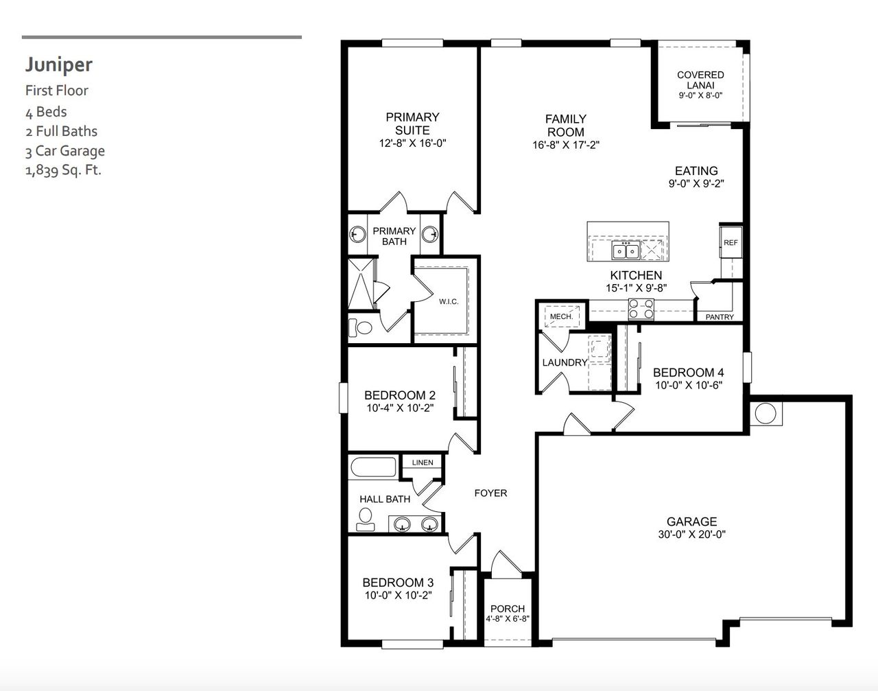 2D floor plan layout of this home in Beresford Woods, Deland, FL (Image 2). 2D floor plan layout of this home in Beresford Woods, Deland, FL (Image 2).