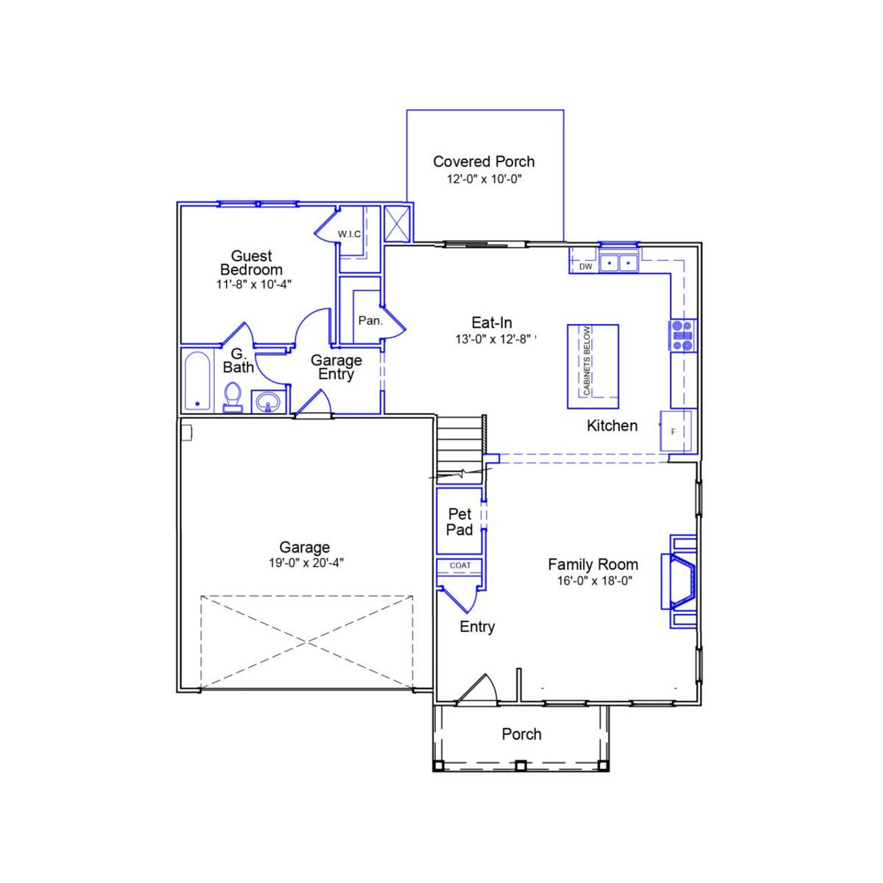 2D floor plan layout of this home in Grand Park, Leland, NC (Image 2). 2D floor plan layout of this home in Grand Park, Leland, NC (Image 2).